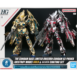 HG 1/144 Gundam Base Limited Unicorn Gundam Unit 3 Phenex [Destroy Mode] Gold & Silver Coating Set