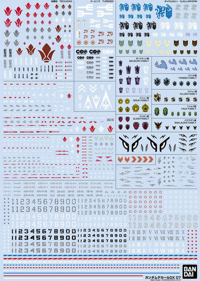 Gundam Decal DX 07 for Mobile Suit Gundam: Iron-Blooded Orphans Series