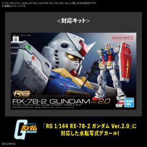 Gundam Decal No. 147 for RG 1/144 RX-78-2 Gundam Ver. 2.0